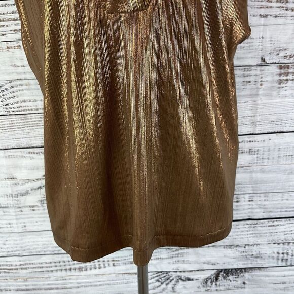 Molly Bracken Blouse Top size Small Brown Rust Copper Shimmery Wedding Cocktails - Picture 4 of 8